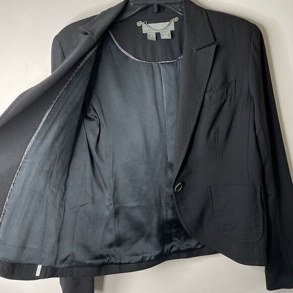 PROENZA SCHOULER Blazer Womens 6 Black One-Button Wool Blend Fitted Jacket - Picture 5 of 10